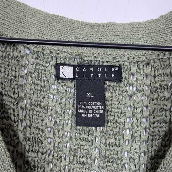 Carole Little Cardigan Sweater Womens XL Green Boho Cottagecore Fairy Goblin Y2K - Picture 8 of 8